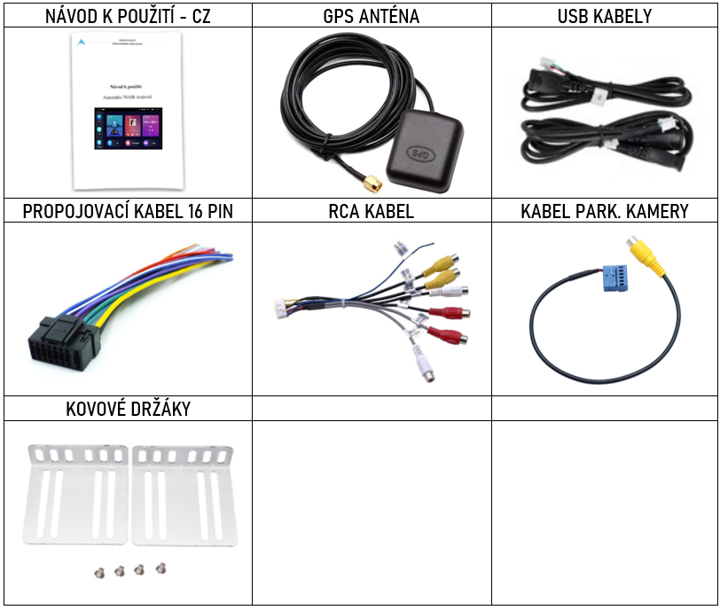 Příslušenství 2DIN autorádio Podofo A3017 Android s GPS s CarPlay a AndroidAuto